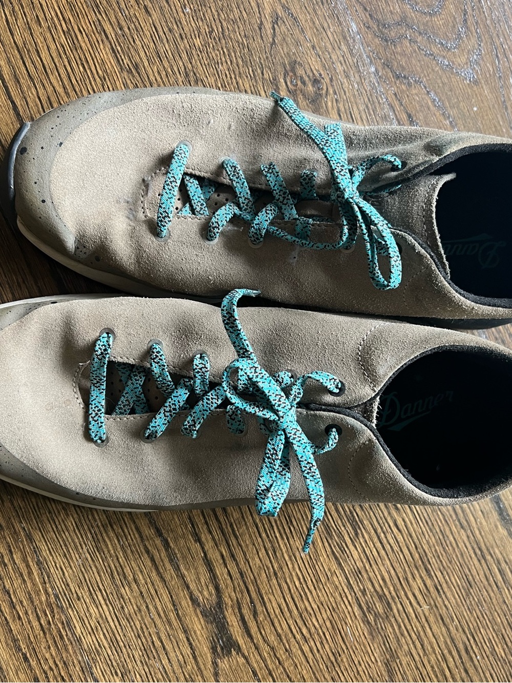 Danner Men’s Taupe Suede Sneakers with Teal Laces